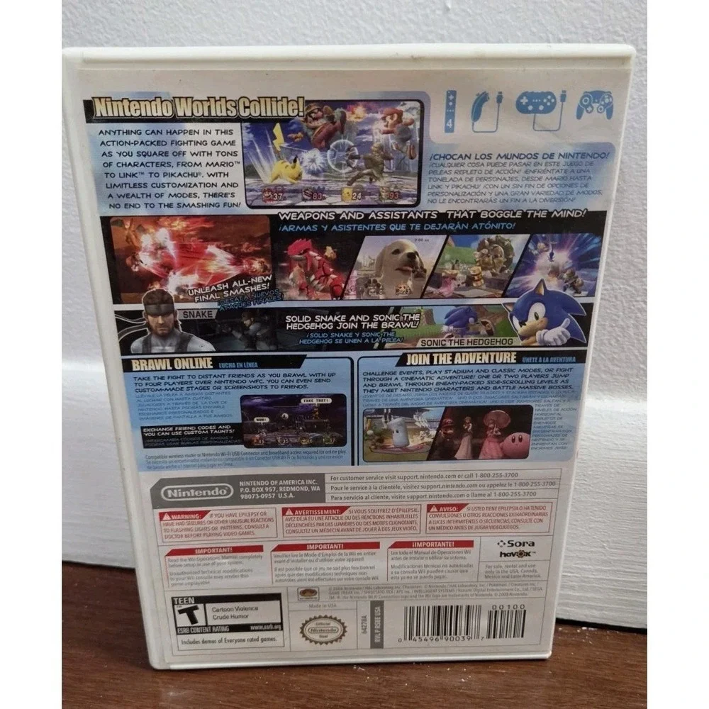 Super Smash Bros Brawl Nintendo Wii Complete.